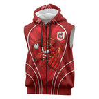St George Illawarra Dragons Rugby Mascot Sleeveless Zip Hoodie Australian Rugby Culture - Tribal Inspired Dragon
