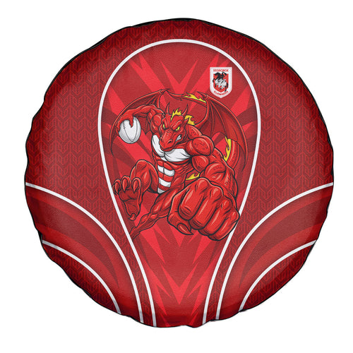 St George Illawarra Dragons Rugby Mascot Spare Tire Cover Australian Rugby Culture - Tribal Inspired Dragon