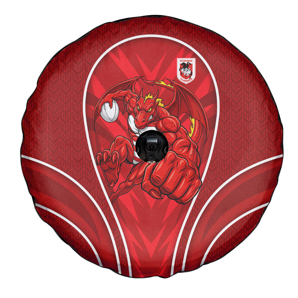 St George Illawarra Dragons Rugby Mascot Spare Tire Cover Australian Rugby Culture - Tribal Inspired Dragon