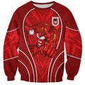 St George Illawarra Dragons Rugby Mascot Sweatshirt Australian Rugby Culture - Tribal Inspired Dragon