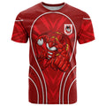 St George Illawarra Dragons Rugby Mascot T Shirt Australian Rugby Culture - Tribal Inspired Dragon