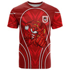 St George Illawarra Dragons Rugby Mascot T Shirt Australian Rugby Culture - Tribal Inspired Dragon