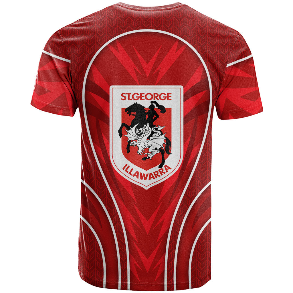St George Illawarra Dragons Rugby Mascot T Shirt Australian Rugby Culture - Tribal Inspired Dragon