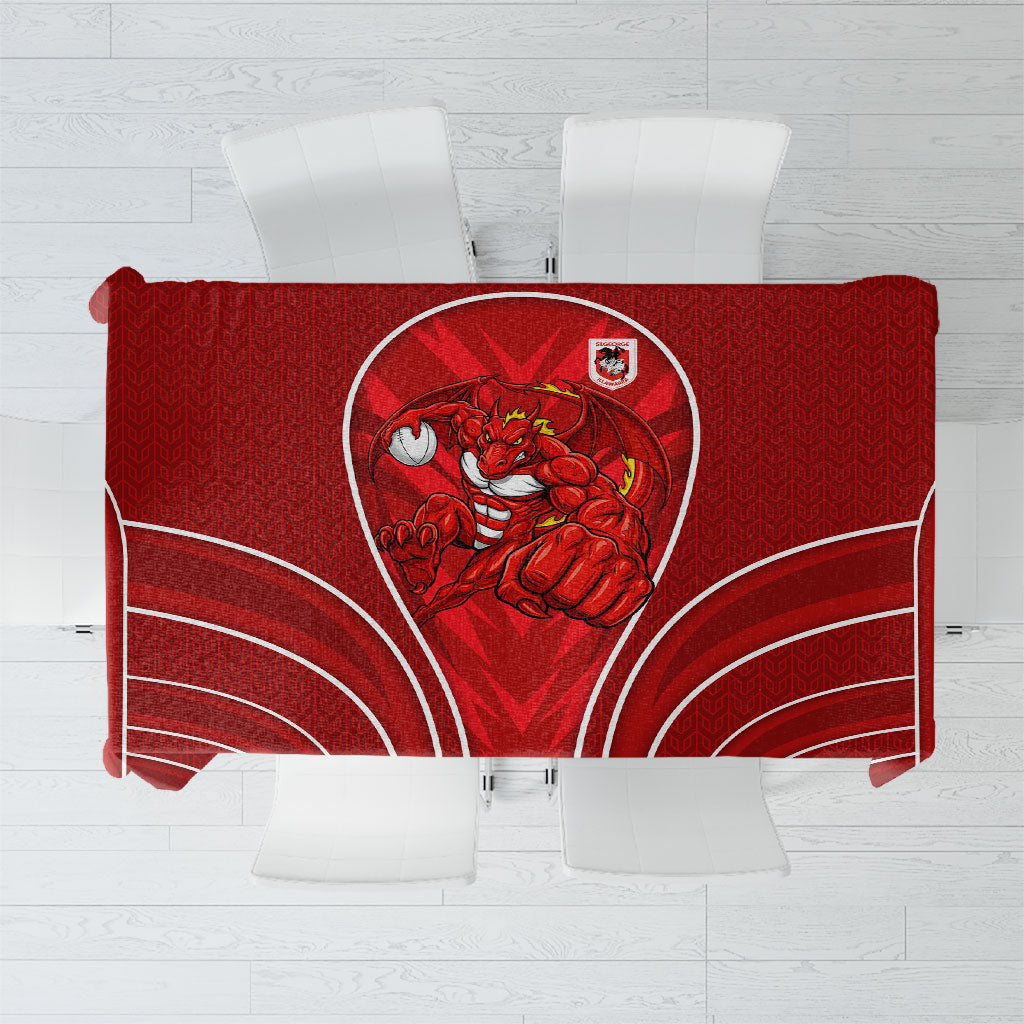 St George Illawarra Dragons Rugby Mascot Tablecloth Australian Rugby Culture - Tribal Inspired Dragon