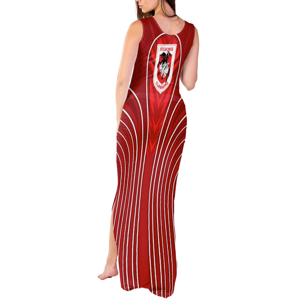 St George Illawarra Dragons Rugby Mascot Tank Maxi Dress Australian Rugby Culture - Tribal Inspired Dragon