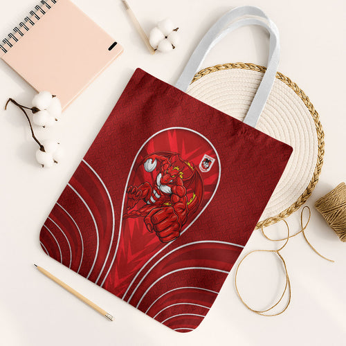 St George Illawarra Dragons Rugby Mascot Tote Bag Australian Rugby Culture - Tribal Inspired Dragon