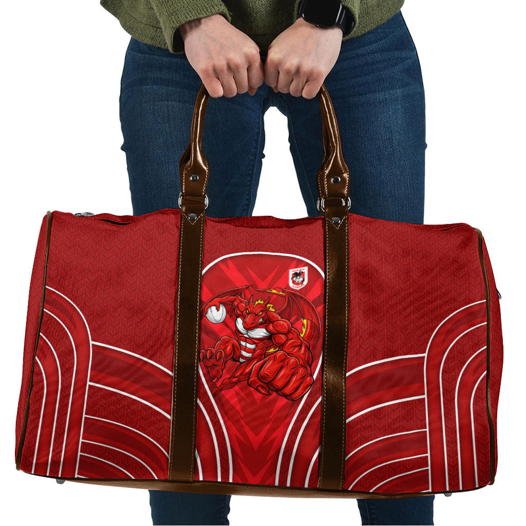 St George Illawarra Dragons Rugby Mascot Travel Bag Australian Rugby Culture - Tribal Inspired Dragon
