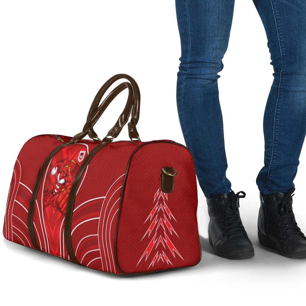 St George Illawarra Dragons Rugby Mascot Travel Bag Australian Rugby Culture - Tribal Inspired Dragon