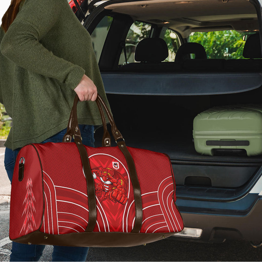 St George Illawarra Dragons Rugby Mascot Travel Bag Australian Rugby Culture - Tribal Inspired Dragon
