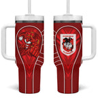 St George Illawarra Dragons Rugby Mascot Tumbler With Handle Australian Rugby Culture - Tribal Inspired Dragon