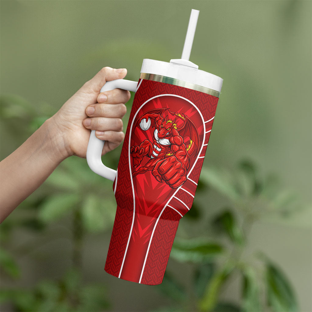 St George Illawarra Dragons Rugby Mascot Tumbler With Handle Australian Rugby Culture - Tribal Inspired Dragon