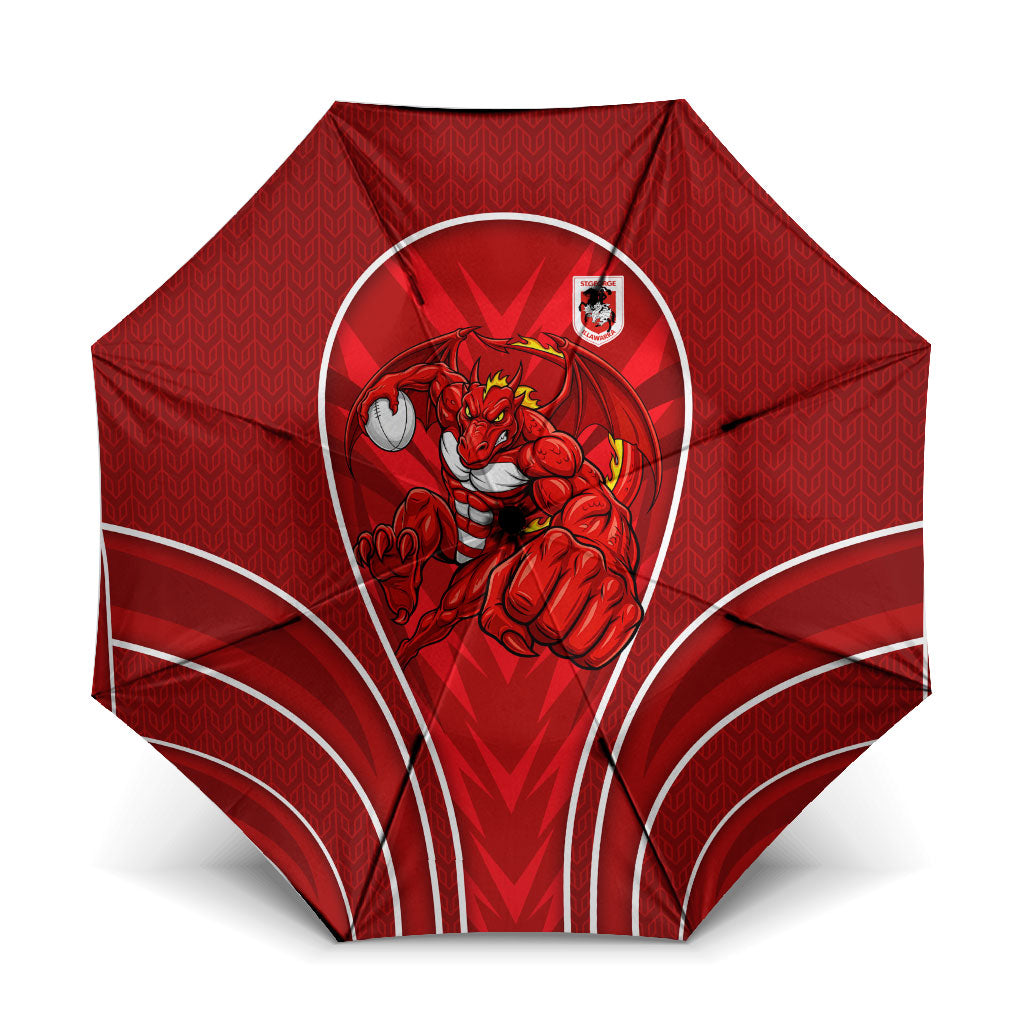 St George Illawarra Dragons Rugby Mascot Umbrella Australian Rugby Culture - Tribal Inspired Dragon