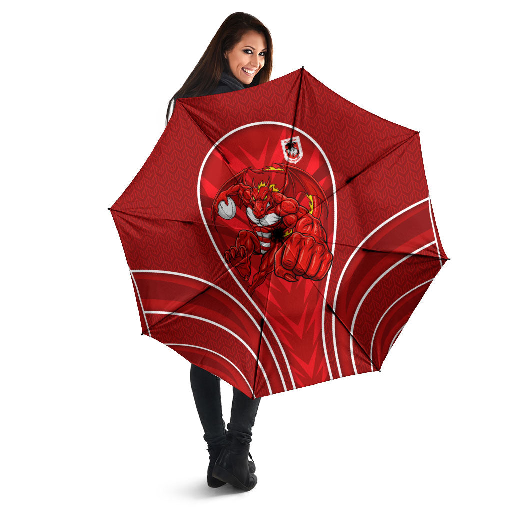 St George Illawarra Dragons Rugby Mascot Umbrella Australian Rugby Culture - Tribal Inspired Dragon
