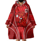 St George Illawarra Dragons Rugby Mascot Wearable Blanket Hoodie Australian Rugby Culture - Tribal Inspired Dragon