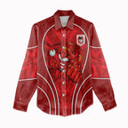 St George Illawarra Dragons Rugby Mascot Women Casual Shirt Australian Rugby Culture - Tribal Inspired Dragon