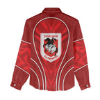 St George Illawarra Dragons Rugby Mascot Women Casual Shirt Australian Rugby Culture - Tribal Inspired Dragon