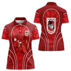 St George Illawarra Dragons Rugby Mascot Women Polo Shirt Australian Rugby Culture - Tribal Inspired Dragon