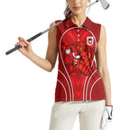St George Illawarra Dragons Rugby Mascot Women Sleeveless Polo Shirt Australian Rugby Culture - Tribal Inspired Dragon