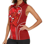 St George Illawarra Dragons Rugby Mascot Women Sleeveless Polo Shirt Australian Rugby Culture - Tribal Inspired Dragon