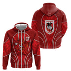 St George Illawarra Dragons Rugby Mascot Zip Hoodie Australian Rugby Culture - Tribal Inspired Dragon