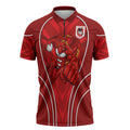 St George Illawarra Dragons Rugby Mascot Zipper Polo Shirt Australian Rugby Culture - Tribal Inspired Dragon