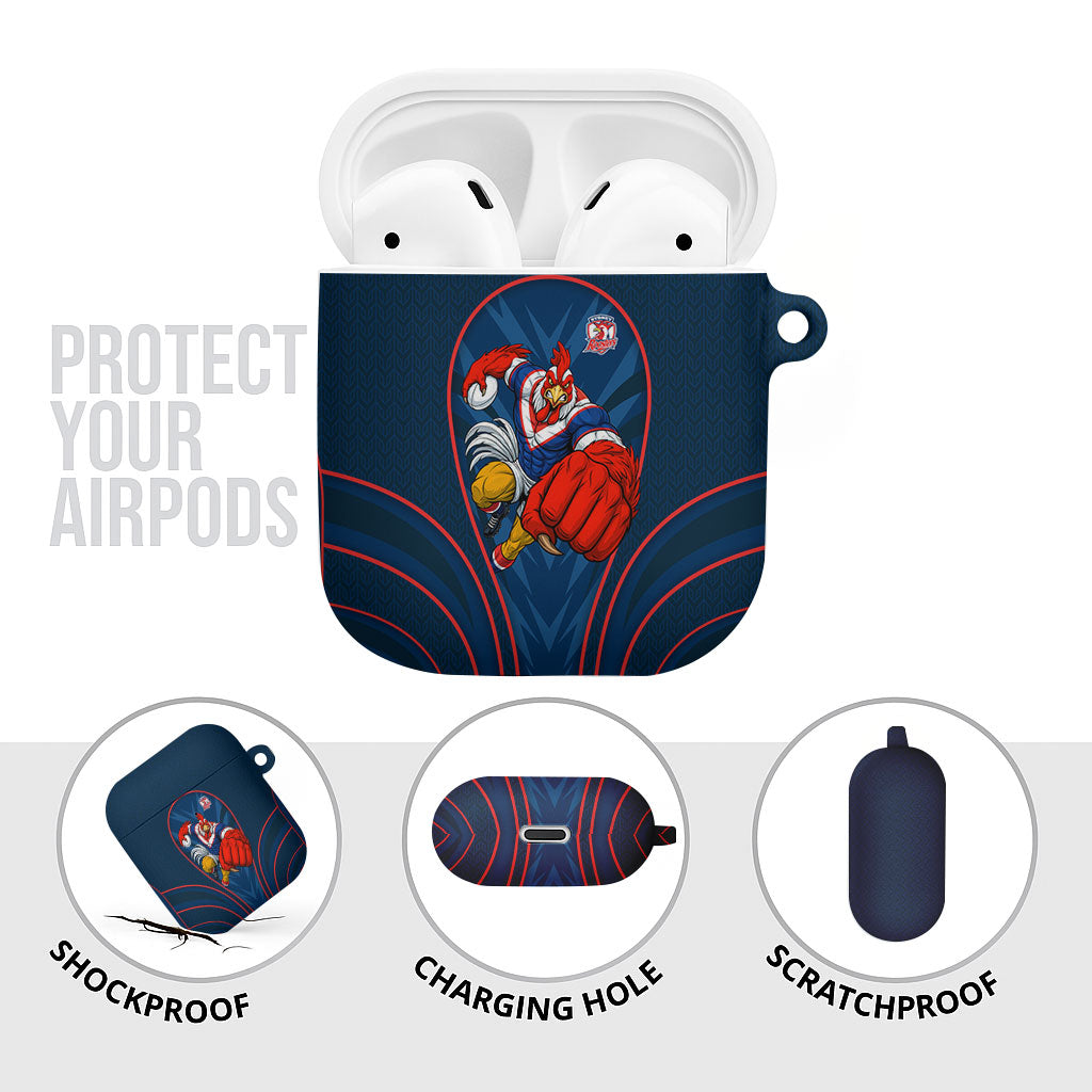 Sydney Roosters Rugby Mascot AirPods Case Australian Rugby Culture - Tribal Inspired Rooster