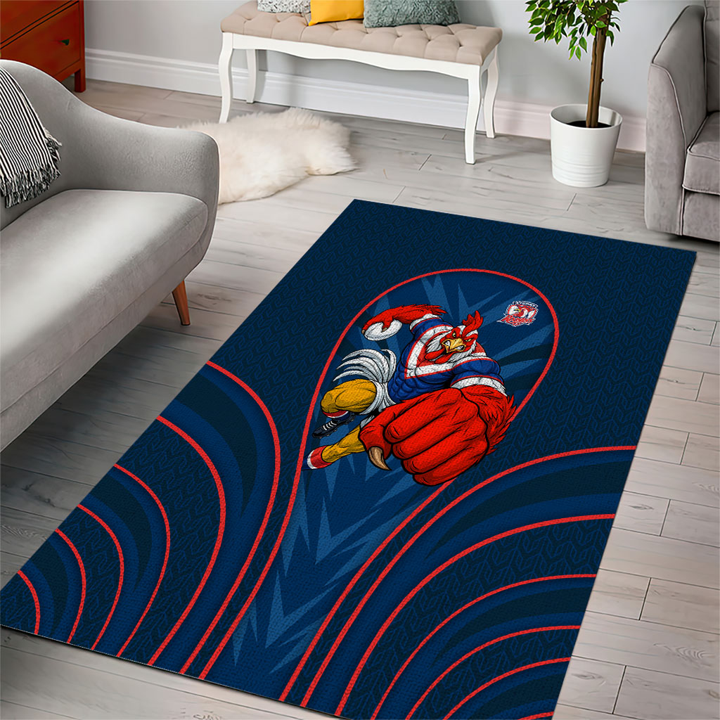 Sydney Roosters Rugby Mascot Area Rug Australian Rugby Culture - Tribal Inspired Rooster