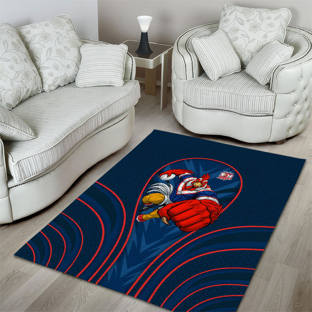 Sydney Roosters Rugby Mascot Area Rug Australian Rugby Culture - Tribal Inspired Rooster