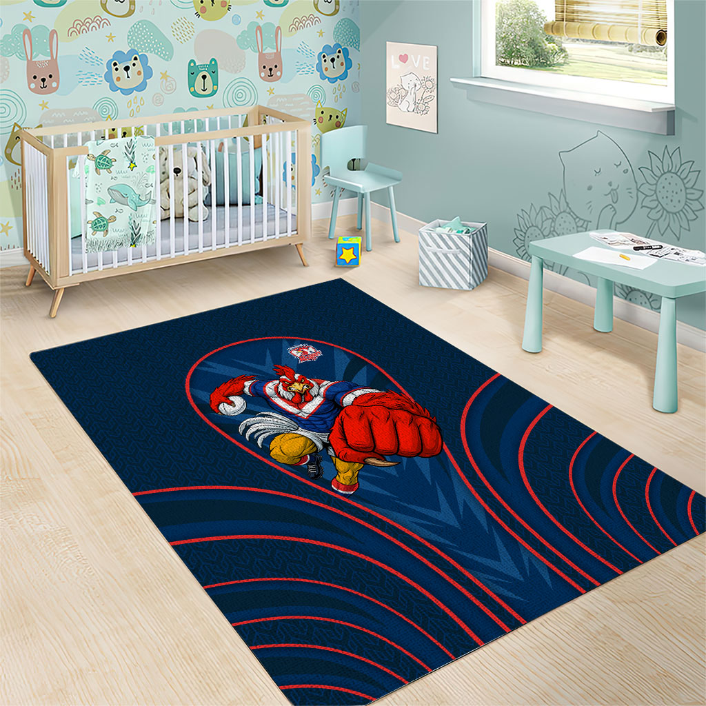 Sydney Roosters Rugby Mascot Area Rug Australian Rugby Culture - Tribal Inspired Rooster