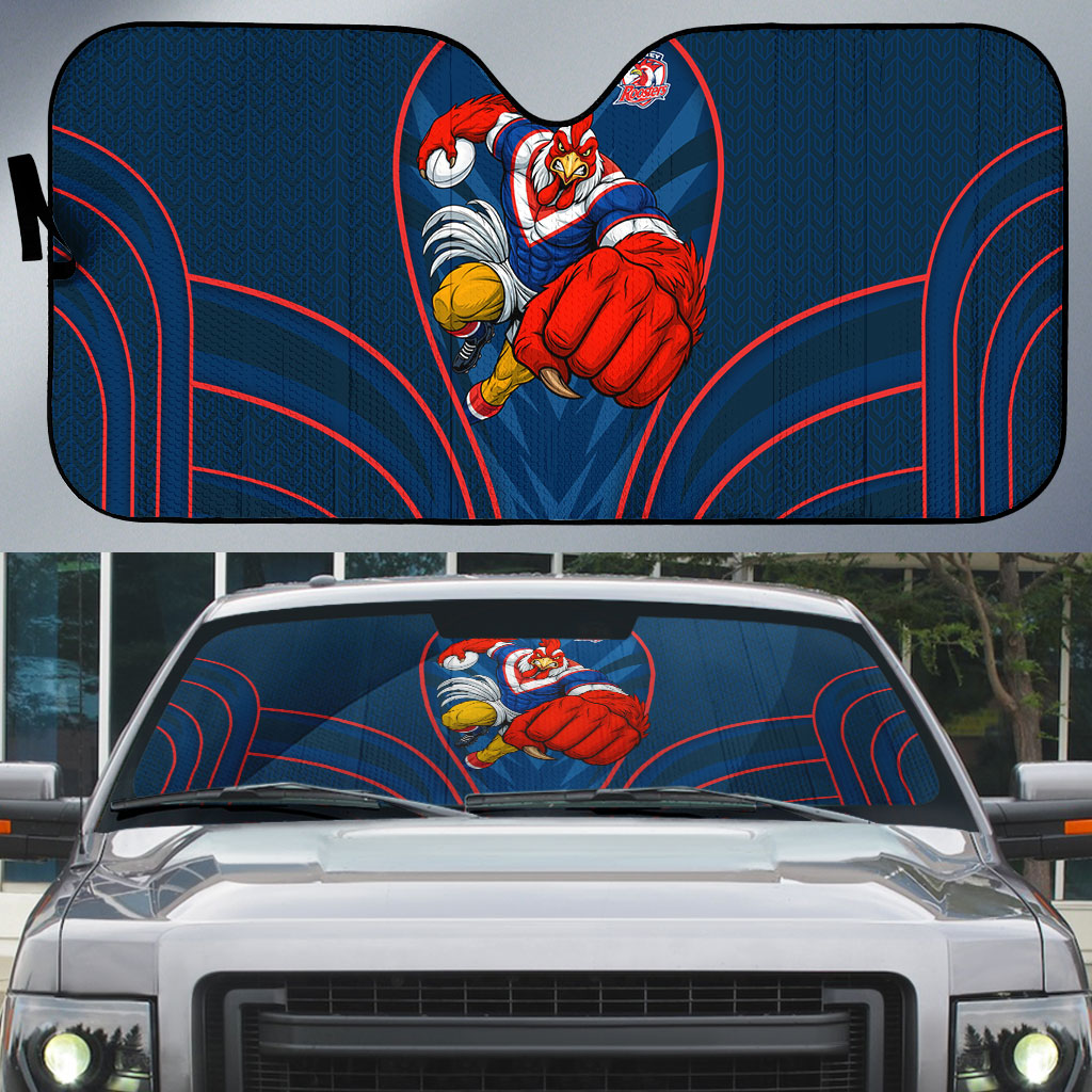 Sydney Roosters Rugby Mascot Auto Sun Shade Australian Rugby Culture - Tribal Inspired Rooster