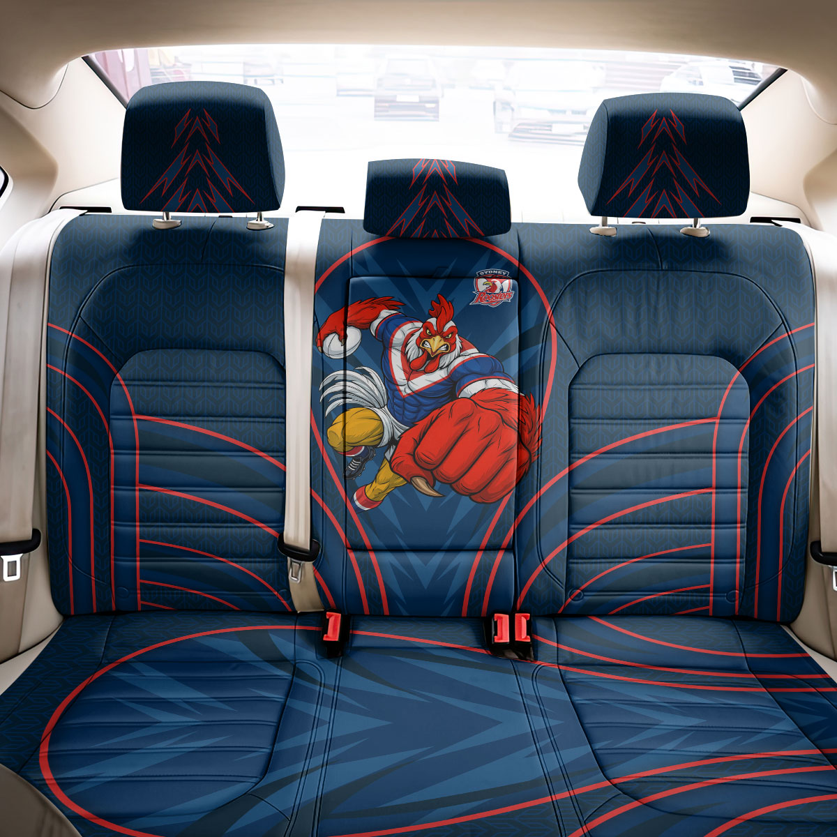 Sydney Roosters Rugby Mascot Back Car Seat Cover Australian Rugby Culture - Tribal Inspired Rooster