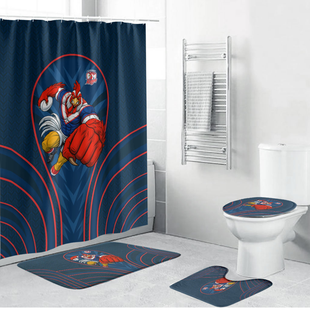 Sydney Roosters Rugby Mascot Bathroom Set Australian Rugby Culture - Tribal Inspired Rooster