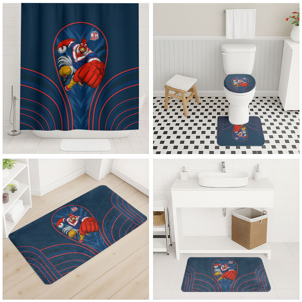 Sydney Roosters Rugby Mascot Bathroom Set Australian Rugby Culture - Tribal Inspired Rooster