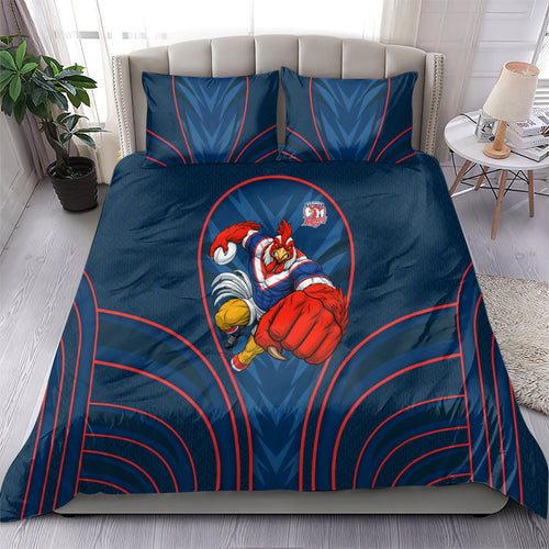 Sydney Roosters Rugby Mascot Bedding Set Australian Rugby Culture - Tribal Inspired Rooster