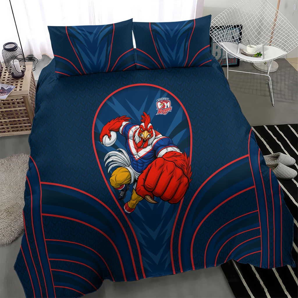 Sydney Roosters Rugby Mascot Bedding Set Australian Rugby Culture - Tribal Inspired Rooster