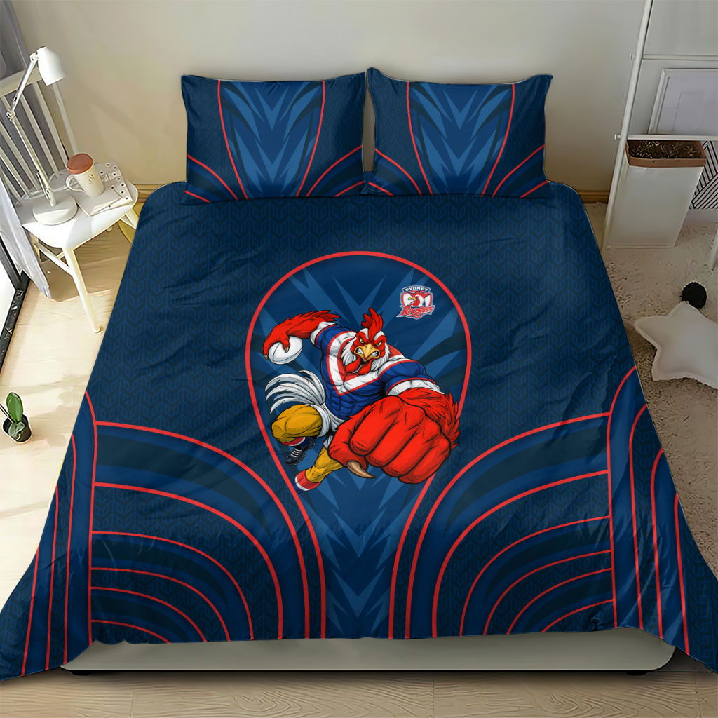Sydney Roosters Rugby Mascot Bedding Set Australian Rugby Culture - Tribal Inspired Rooster