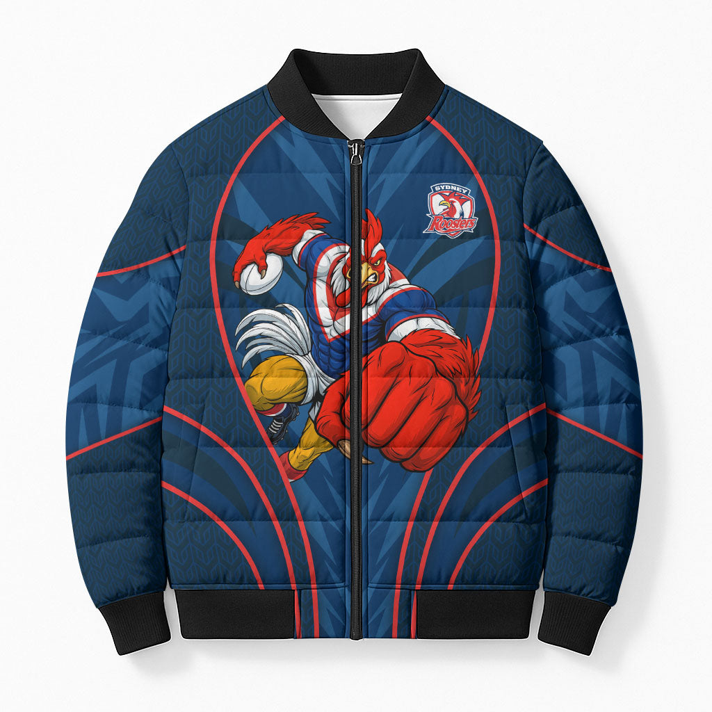 Sydney Roosters Rugby Mascot Bomber Puffer Jacket Australian Rugby Culture - Tribal Inspired Rooster