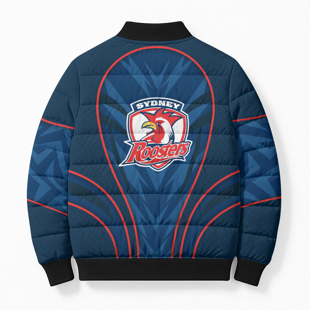 Sydney Roosters Rugby Mascot Bomber Puffer Jacket Australian Rugby Culture - Tribal Inspired Rooster