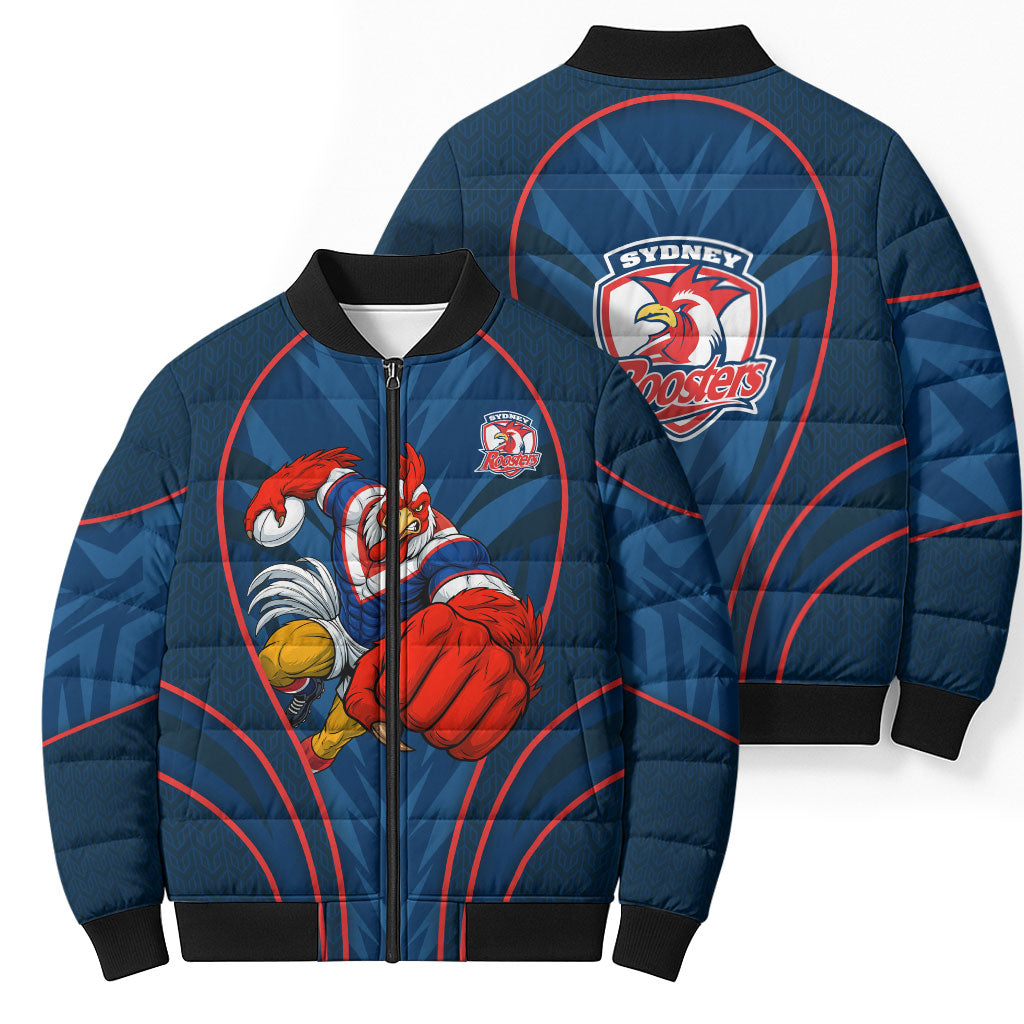 Sydney Roosters Rugby Mascot Bomber Puffer Jacket Australian Rugby Culture - Tribal Inspired Rooster