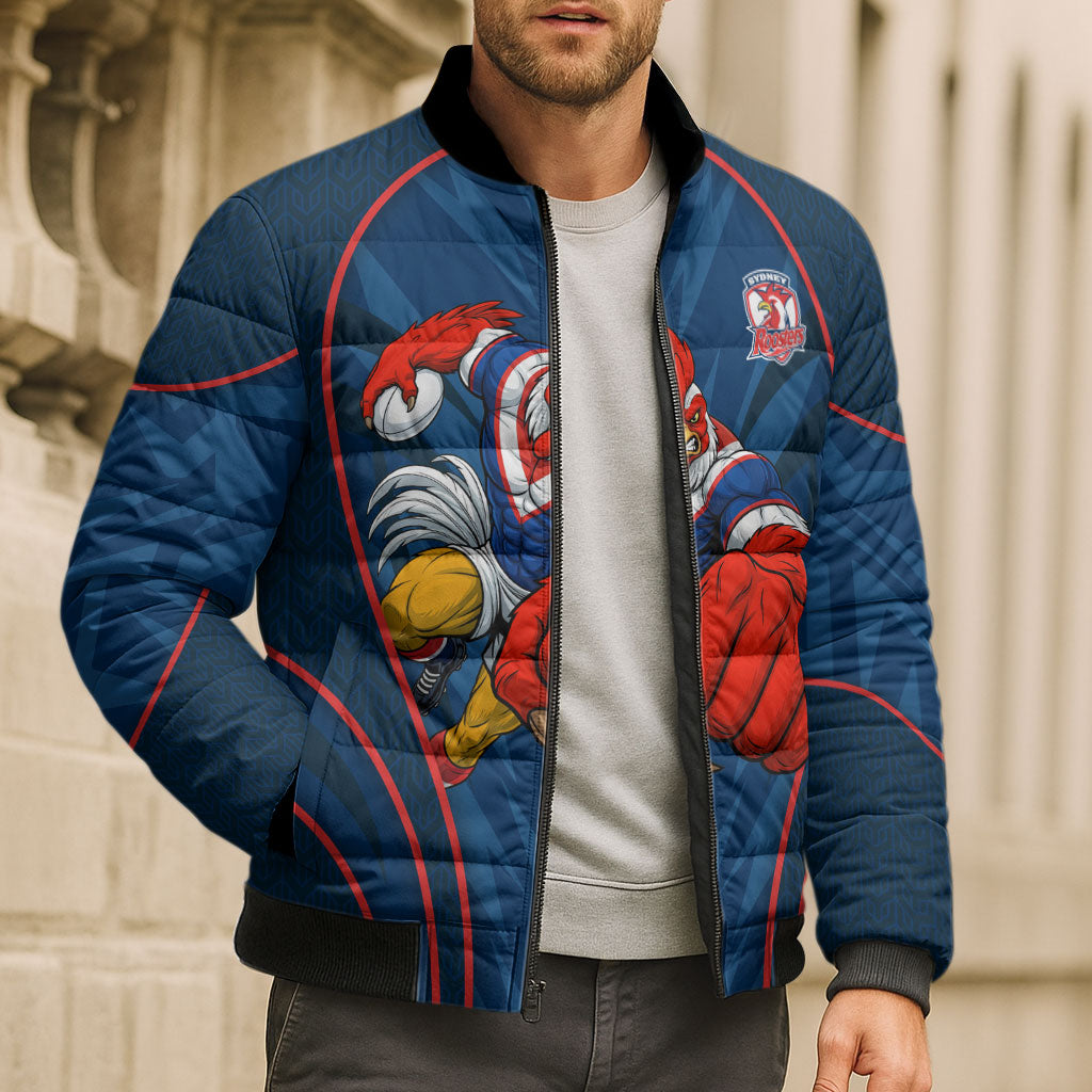 Sydney Roosters Rugby Mascot Bomber Puffer Jacket Australian Rugby Culture - Tribal Inspired Rooster