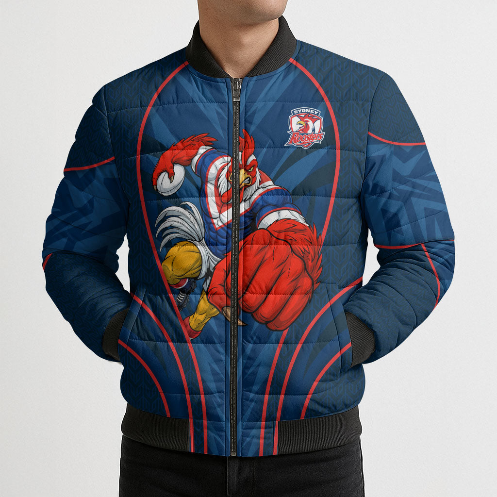 Sydney Roosters Rugby Mascot Bomber Puffer Jacket Australian Rugby Culture - Tribal Inspired Rooster