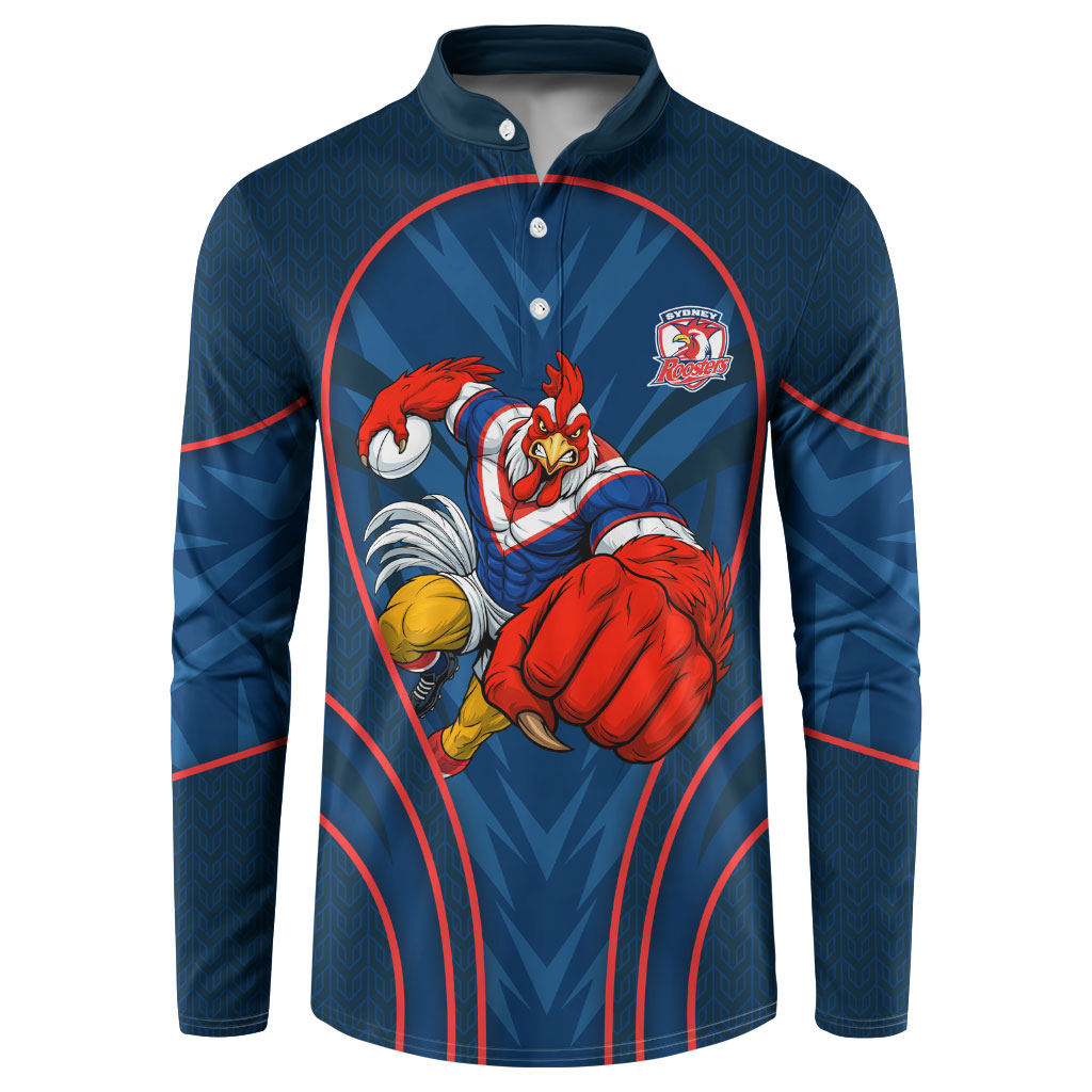 Sydney Roosters Rugby Mascot Button Sweatshirt Australian Rugby Culture - Tribal Inspired Rooster