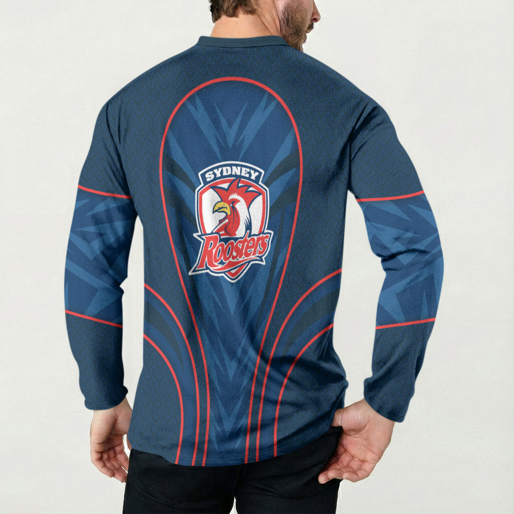 Sydney Roosters Rugby Mascot Button Sweatshirt Australian Rugby Culture - Tribal Inspired Rooster