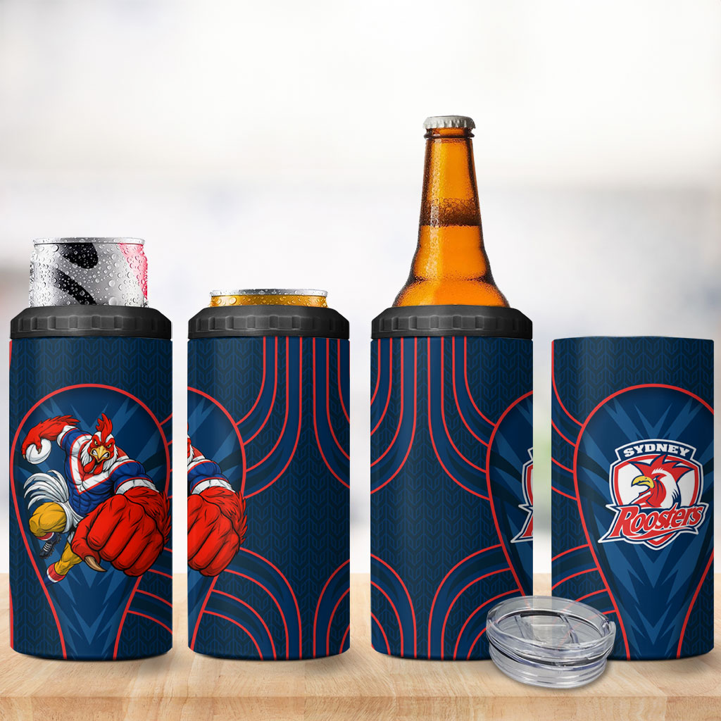 Sydney Roosters Rugby Mascot 4 in 1 Can Cooler Tumbler Australian Rugby Culture - Tribal Inspired Rooster