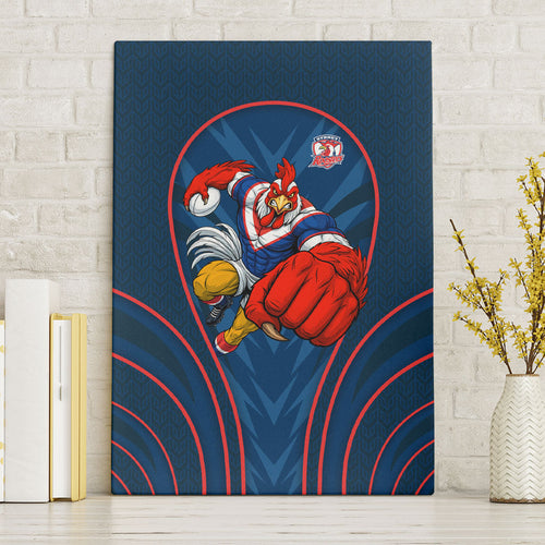 Sydney Roosters Rugby Mascot Canvas Wall Art Australian Rugby Culture - Tribal Inspired Rooster