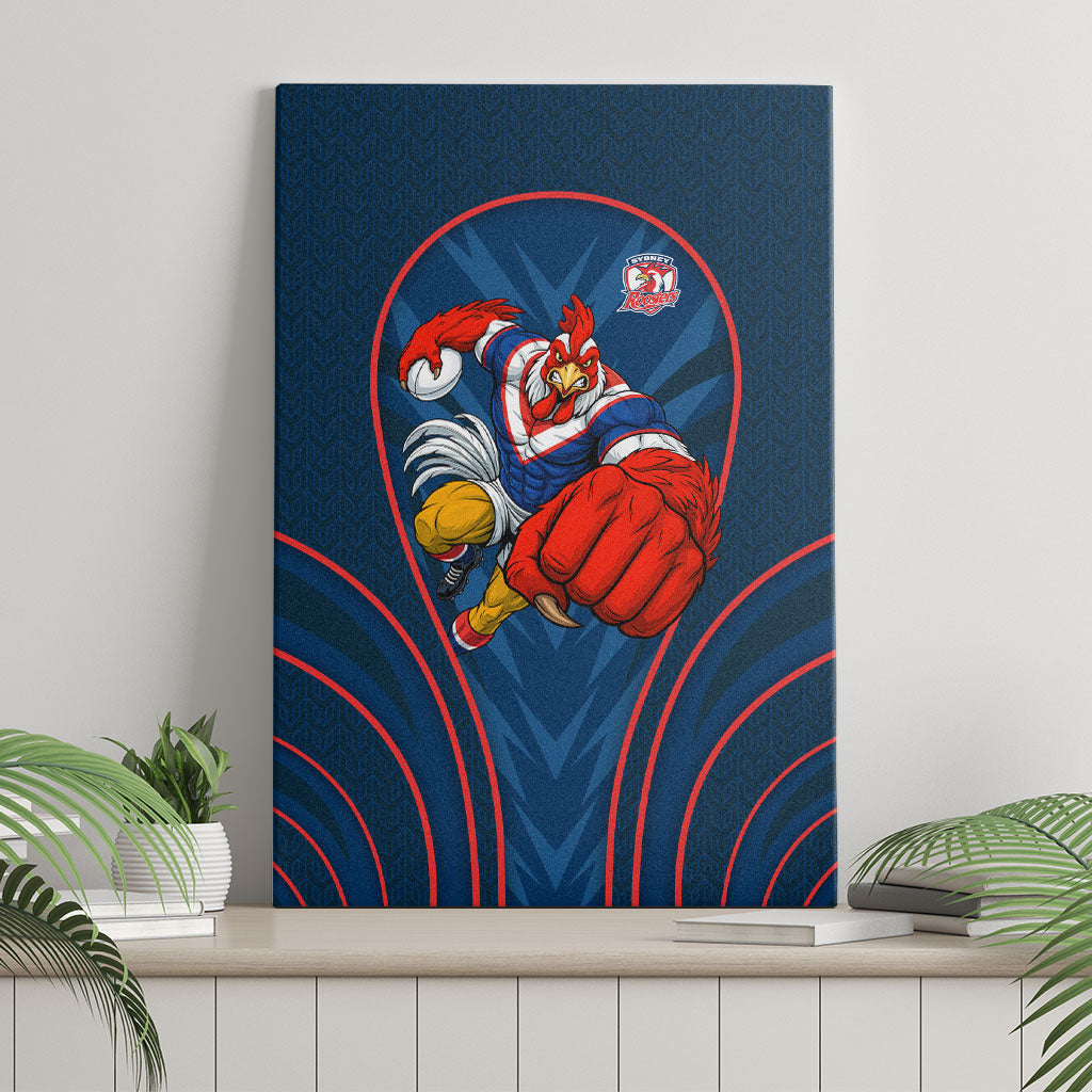 Sydney Roosters Rugby Mascot Canvas Wall Art Australian Rugby Culture - Tribal Inspired Rooster
