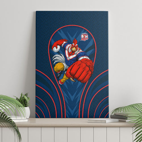 Sydney Roosters Rugby Mascot Canvas Wall Art Australian Rugby Culture - Tribal Inspired Rooster