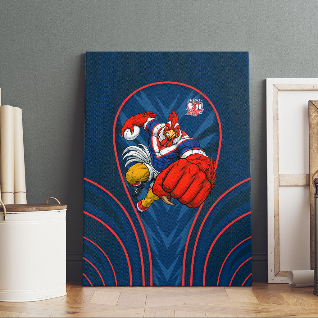 Sydney Roosters Rugby Mascot Canvas Wall Art Australian Rugby Culture - Tribal Inspired Rooster