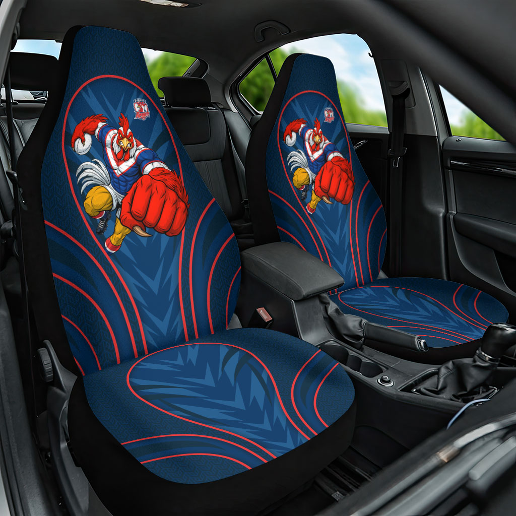 Sydney Roosters Rugby Mascot Car Seat Cover Australian Rugby Culture - Tribal Inspired Rooster
