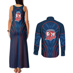 Sydney Roosters Rugby Mascot Couples Matching Tank Maxi Dress and Long Sleeve Button Shirt Australian Rugby Culture - Tribal Inspired Rooster
